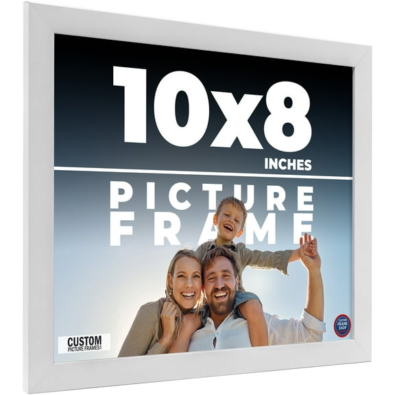 10x8 Frame White Solid Wood Picture Frame Includes UV Acrylic Shatter Guard Front, Acid Free Foam