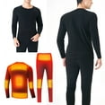 thumbnail image 3 of Heated Thermal Underwear for Men, Heated Long Underwear Johns Base Layer Sets (Heated Shirt + Heated Pants), 3 of 7