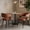 Brown, variant on Modern Kitchen Chair Set of 4, Upholstered Faux Leather Dining Chairs with Curved Back, Easy to Clean for Dining Room Restaurant Cafe, Gray