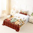 thumbnail image 3 of Manfei Watercolor Harvest Print Twin Sheets for Kids, Thanksgiving Pumpkin Sunflower Bedding, 3-Piece, 1 Flat Sheet, 1 Fitted Sheet and 1 Pillowcase, 3 of 6