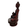 thumbnail image 3 of Red Sitting Medicine Buddha Resin Figurine 4.25 Inch Made in Nepal Buddhism, 3 of 6