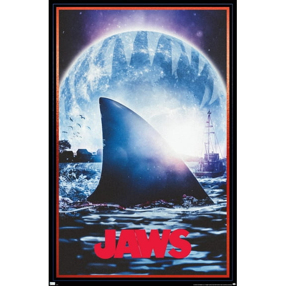 Jaws - Moon One Sheet Wall Poster, 22.375" x 34"