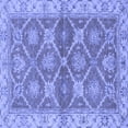 thumbnail image 1 of Ahgly Company Machine Washable Indoor Square Abstract Blue Modern Area Rugs, 4' Square, 1 of 4