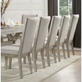 thumbnail image 4 of Modern Dining 13pc Set Table w Leaf 10 Side Chairs 2 Arm Chairs Gray Oak Finish Dining Room Furniture, 4 of 7