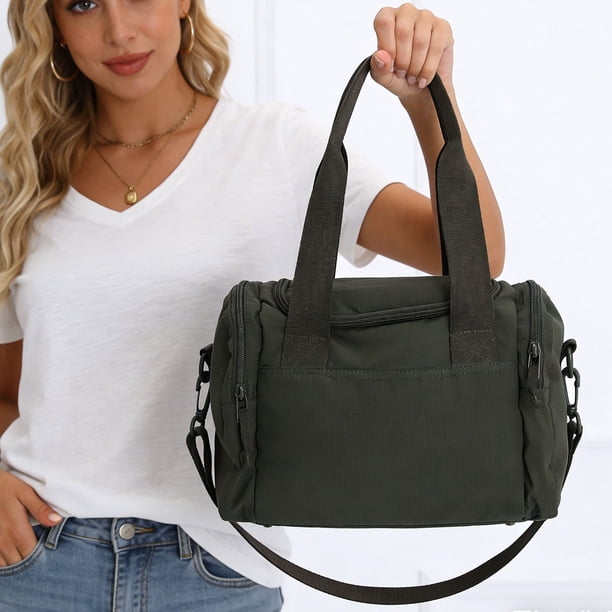 Bolsa de nailon de gran capacidad para gimnasio, viajes y uso diario: bolso bandolera con correa ajustable, múltiples bolsillos, ligero y duradero.
