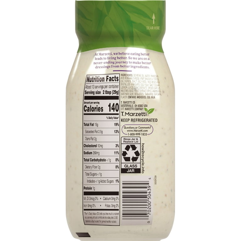 Marzetti Creamy Caesar Salad Dressing 13 Fl oz Jar refrigerated -  Walmart.com