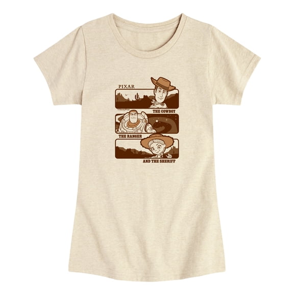 Toy Story 5 - The Cowboy, the Ranger, and the Sheriff - Toddler Girls Fitted Short Sleeve T-Shirt