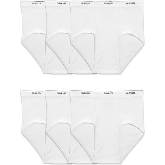 Fruit of the Loom Big Men's 100% Cotton Classic White Briefs,6 Pack,5X-Large Big