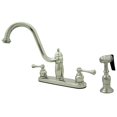 thumbnail image 1 of Kingston Brass KB1111BLBS 8 Inch Center Kitchen Faucet With Brass Side Sprayer - Polished Chrome, 1 of 4