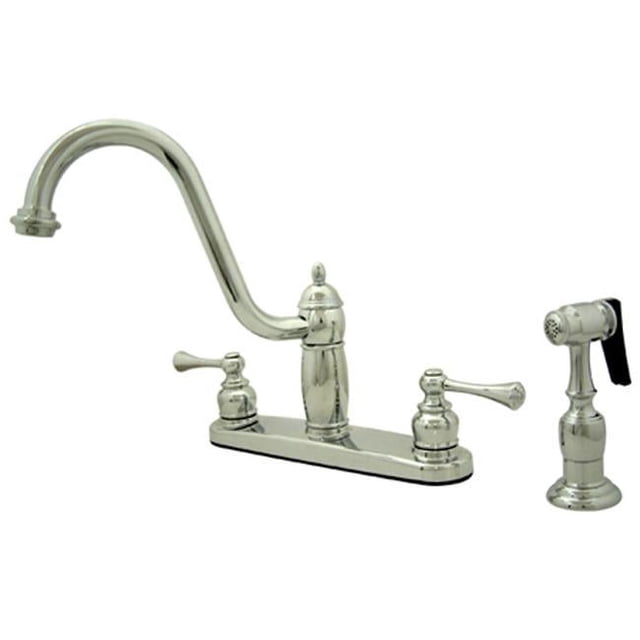 Kingston Brass KB1111BLBS 8 Inch Center Kitchen Faucet With Brass Side Sprayer - Polished Chrome