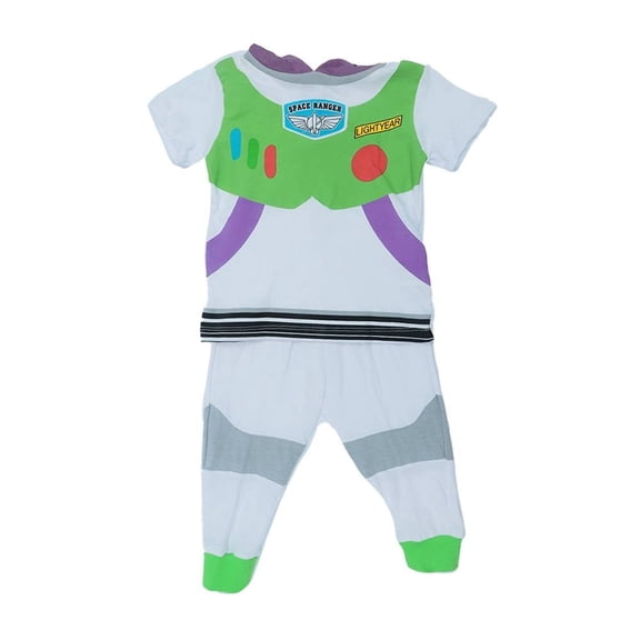 Pijama Toy Story Niño 3 X Pantalón y Playera de Manga Corta con Temática de Buzz Lightyear Blanco 2 Piezas