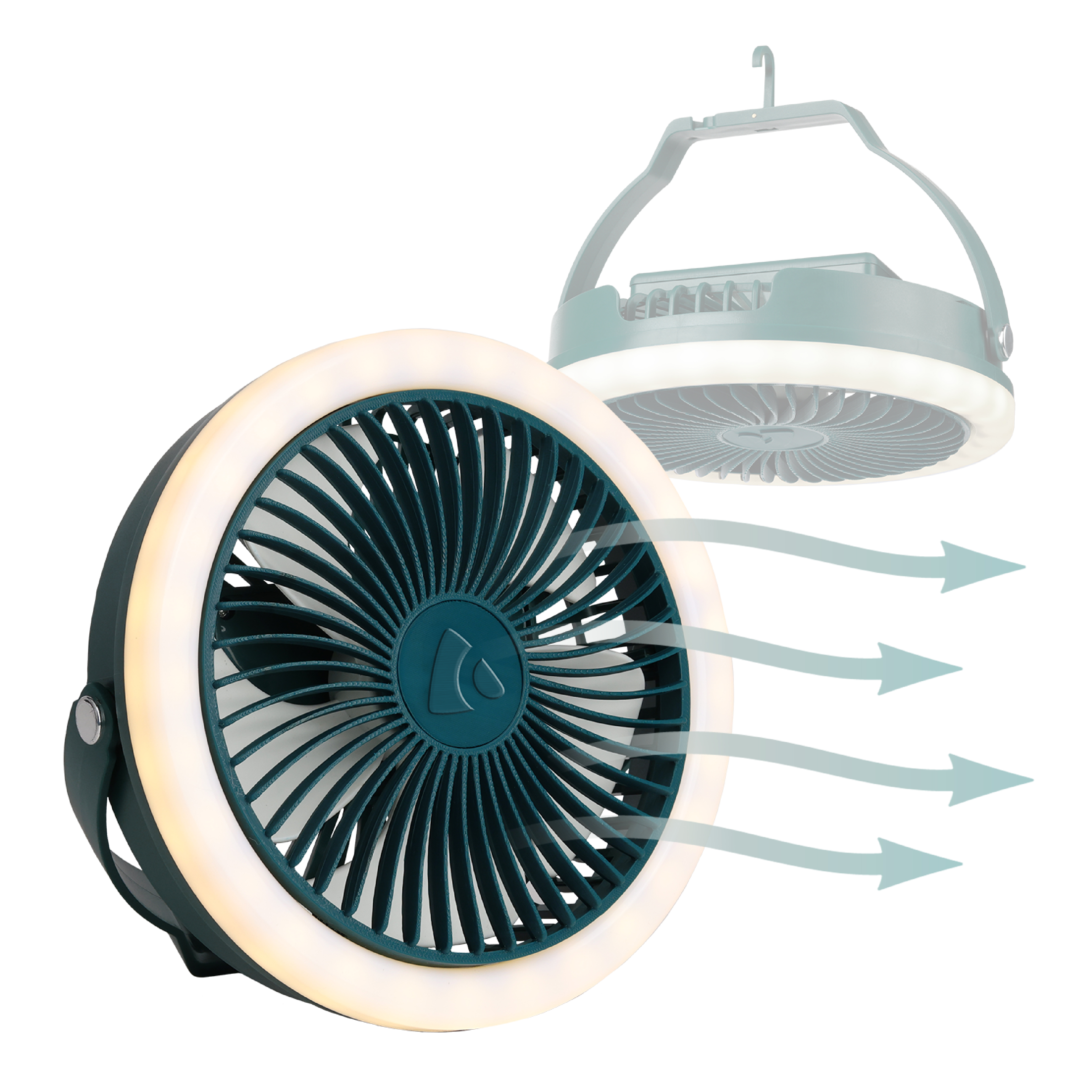 Coghlan’s Portable Camping Fan with LED Light – USB Rechargeable & Battery-Powered, Compact Quiet Tent Fan for Travel, Outdoor Adventures, Emergency Use, Camping Gear