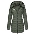 thumbnail image 1 of Parkas de manga larga para mujer, otoño e invierno, chaqueta holgada, mediana y larga, con estampado pequeño, chaqueta de plumón cálida, chaqueta de manga larga, abrigo para mujer, 1 of 2