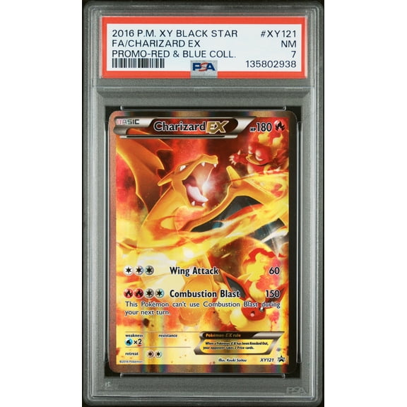 2016 Pokemon XY Black Star Promo Red and Blue Collection Charizard Ex #XY121 PSA 7