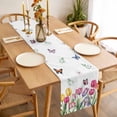 thumbnail image 3 of Tulips Spring Floral Table Runner - 70 Inch Long, Kitchen Dining Table Runner Dresser Scarves, Pastoral Flowers Butterfly Farmhouse Farmhouse Decor for Coffee Tables Wedding Party Banquet, 3 of 8
