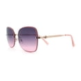 thumbnail image 6 of Womens Rimless Butterfly Metal Chain Jewel Arm Fashion Sunglasses Gold Pink - Purple Pink, 6 of 8