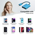 thumbnail image 4 of Headphone Adapter Compatible for iPhone, 2 Pack Lighting to 3.5mm Headphone Jack Adapter, 2 in 1 Aux Audio Cord+ Charger Splitter Aapter Dongle for iPhone 14/13/12/11, Blue, 4 of 7