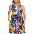 thumbnail image 1 of Vsdgher Robes d'Été Rétro à Imprimé Panthère pour Femmes, Robe de Plage Décontractée à Col en U, Sans Manches, Ample, avec Poche, 1 of 7