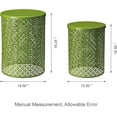 thumbnail image 2 of ZXNYH Nesting Side Table Set of 2 Decorative Garden Stools for Indoor Outdoor Heavy Duty Metal Frame Side Table Modern End Table, Glossy Green, 2 of 8