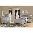 thumbnail image 3 of Benzara Wooden E.King Bed With Shinny Gray PU-HB, Silver Finish, 3 of 3