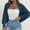 Navy, variant on Women's Cropped Cardigan Sweater Long Sleeve Open Front Crochet Knit Shrug for Women Fall Cardigans