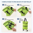 thumbnail image 3 of 2-in-1 Foldable Shopping Bag with Wheels, 23 Liters Portable Shopping Cart,Waterproof Oxford Fabric, Foldable Grocery Bag for Shopping, Travel, 3 of 9