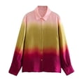thumbnail image 5 of Summer New Tie Dye Printed Silk Satin Textured Satin Shirt for Women - Picture Color 2-S, 5 of 5