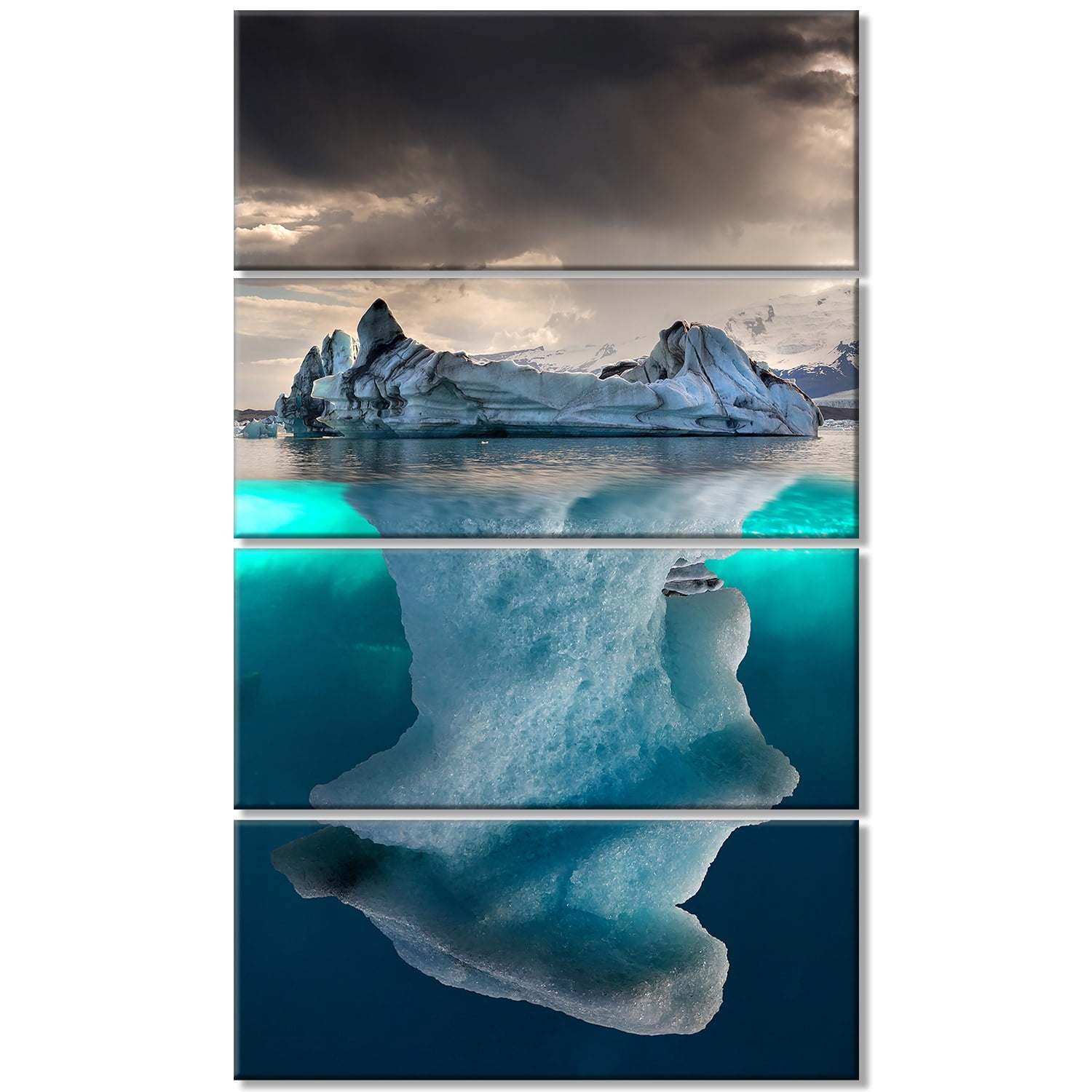 Designart 'Large Iceberg in Sea ' Seascape Photography Canvas Art Print