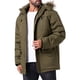 thumbnail image 4 of Abrigo de invierno INSPIRE CHIC para hombres, forrado de felpa, grueso, con capucha, chaqueta XL verde oscuro, 4 of 6