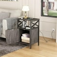 thumbnail image 3 of Side Table with Charging Station, End Table with Power Outlet & USB Ports, Nightstand with 2 Tiers Storage Space and Storage Cabinet, Sofa Side Tables for Bedroom, Living Room,Office,Grey, 3 of 3