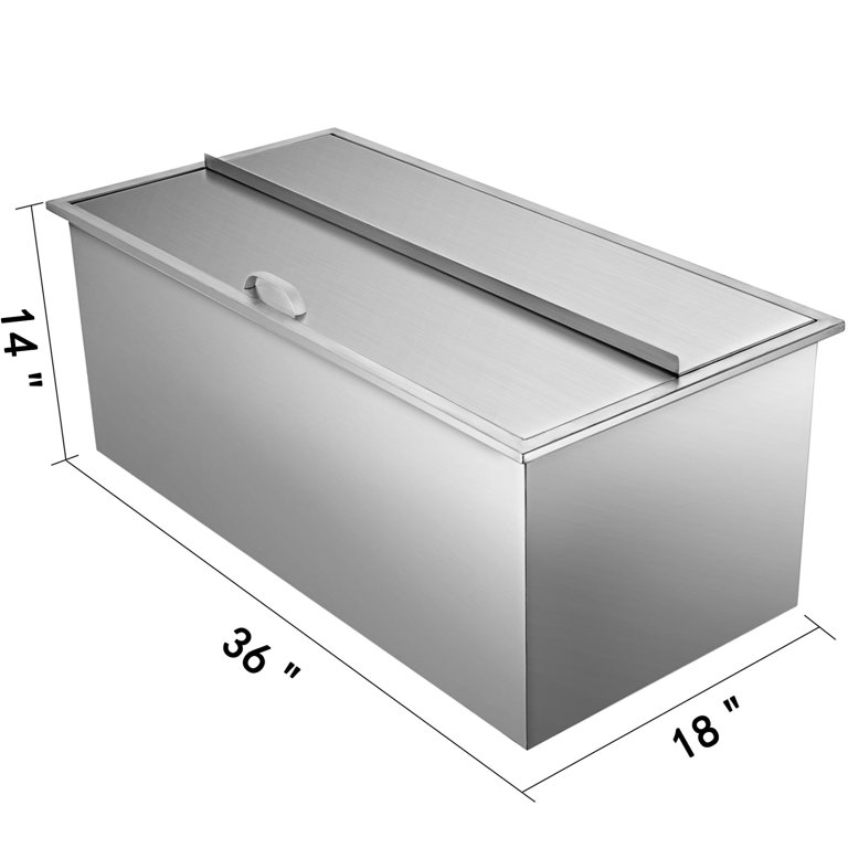 VEVOR 30.3-Gallons 27 x 18-in Drop-In Ice Bin Chest 304 Stainless Steel Stainless Steel Ice Bucket | JG18X27X210000001V0