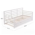 thumbnail image 4 of Soges Twin Size Wood Daybed with Pop Up Trundle, Platform Bed Sofa Bed Frame with Adjustable Trundle for Bedroom Living Room, No Box Spring Needed, White, 4 of 17