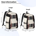 thumbnail image 2 of Casual Canvas Backpack Without Interlayer Large Capacity Stick Bag Design For Outdoor Shopping Office Outdoor Sports White Buffalo Plaid Check Tartan Scotland_3 Medium, 2 of 7