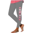 thumbnail image 3 of lcziwo Hoy Oferta Flash, Women's Valentines Day Printed Leggings High Waisted Butt Lifting Tight Pants Gym Casual Skinny Workout Yoga Pants Holiday Leggings Gray S, 3 of 7