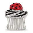 thumbnail image 2 of Fancy Bead White Sterling Silver Themed 9.09 mm 8.18 Reflections Enameled Strawberry Cupcake Bead, 2 of 3