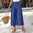 thumbnail image 4 of Perfectbot Women's High Waisted Wide Leg Capri Pants - 3/4 Length Loose Fit Casual Cotton Blend Trousers, 4 of 8