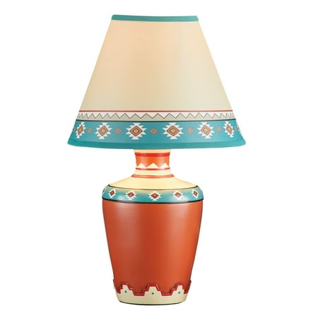 Southwestern Decor Aztec Vase Table Lamp With Shade 14 Inches