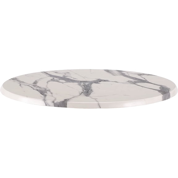FASHENG 36" Round White Marble EnduroTop Table Top - Indoor/Outdoor, All-Season, Weather/Stain/Scratch Resistant