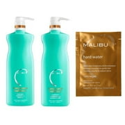 Bundle - 3 items: Malibu Hard Water Wellness Wash & Rinse Liter Duo & Hard Water Weekly Demineralizer, 12 packets