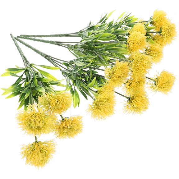 Milisten Set of 4 Yellow Artificial Dandelion Flowers for Wedding Decor, Home Floral Arrangements and Party Decorations