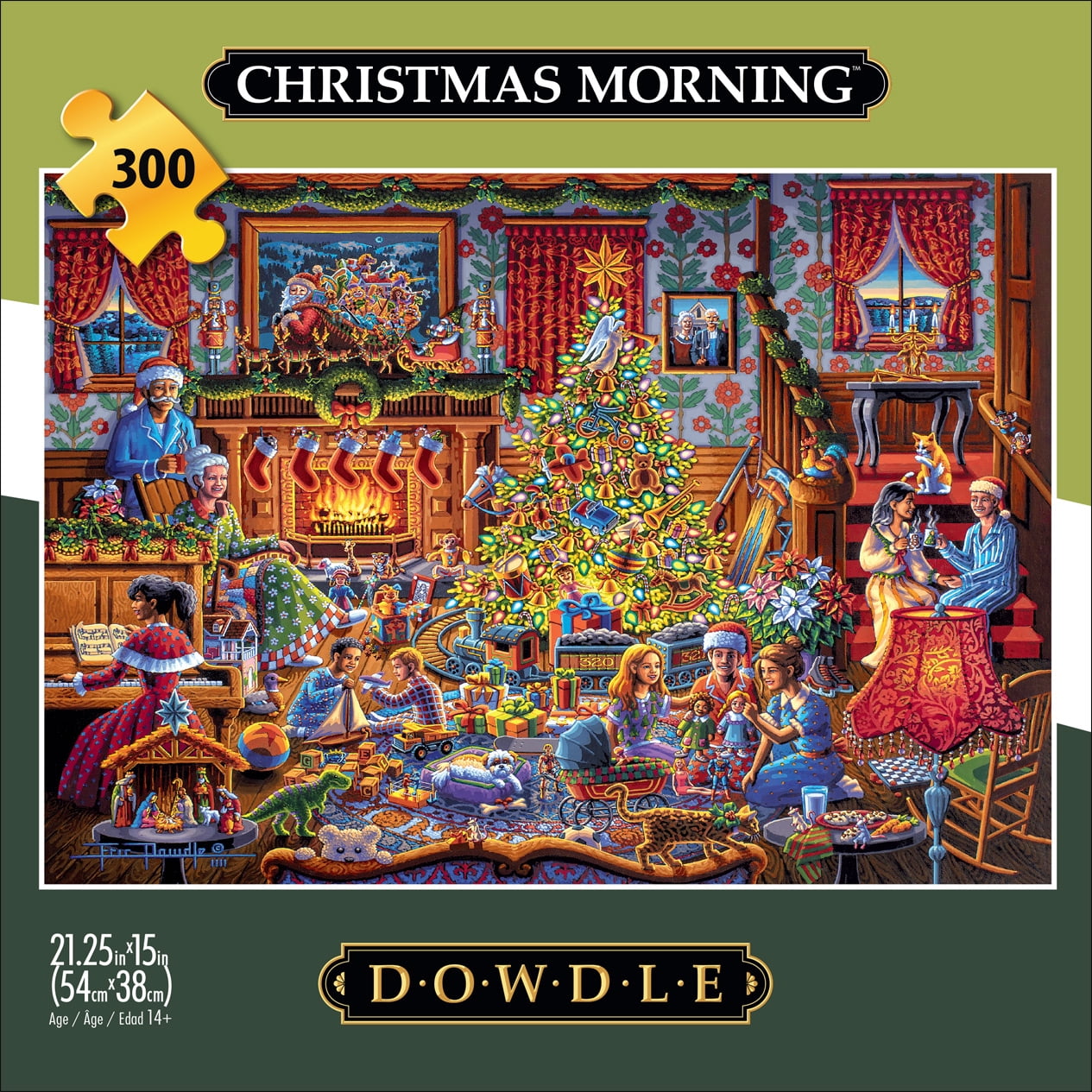 Buffalo Games 300-Piece Dowdle Christmas Morning Adult Interlocking Jigsaw Puzzle