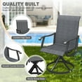 thumbnail image 3 of Vicllax 5-Piece Outdoor Patio Dining Set Metal Frame Swivel Chairs & Round Table with Umbrella Hole, 3 of 12