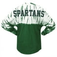 thumbnail image 3 of Women's Green Michigan State Spartans Tie-Dye Long Sleeve Jersey T-Shirt, 3 of 3