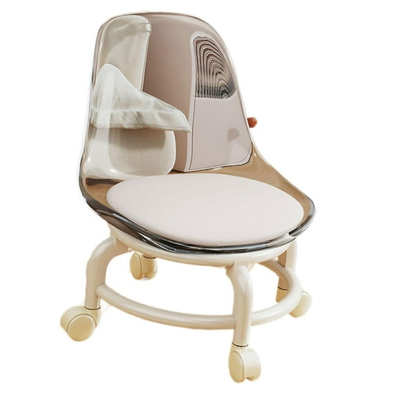 yotijay Roller Seat Low Rolling Stool Rolling Seat Shoe Changing Pedicure Stool for Home White