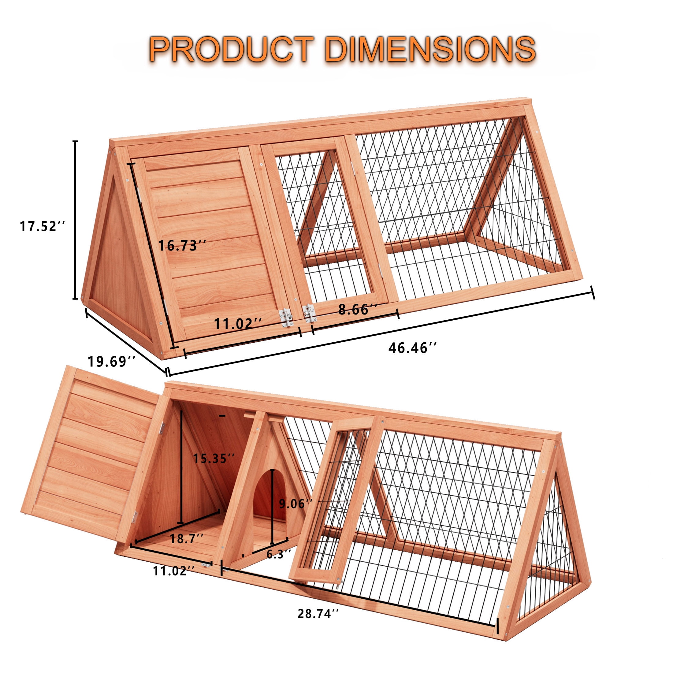 Wooden Tiny Chicken Coop,Mini Duck Hutch with Brooder Cage Wire Mesh for Indoor Outdoor Use,Brown