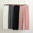 thumbnail image 4 of Pantalones sueltos de mujer de cintura alta plisados ​​de verano pantalones largos casuales de color sólido Vogacara FS11579-04, 4 of 7