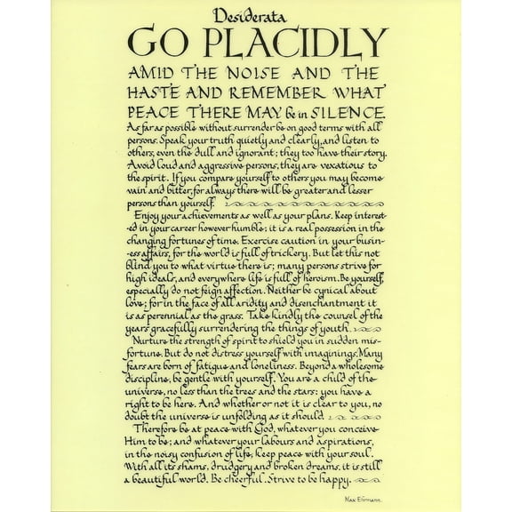 Catholic print picture - Go Placidly - 8" x 10" ready to be framed