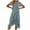 Blue Womens Summer Dress, variant on USSUMA Summer Dresses for Women Casual Floral Print Ruffle Wrap Flowy Boho Long Maxi Beach Party Sundresses Short Sleeve Plus Dresses V Neck Sun Dress Wedding Guest