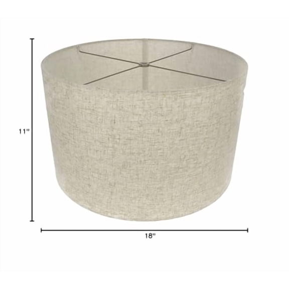 Urbanest Linen Drum Lamp Shade, 18-inch by 18-inch by 11-inch, Cottage, Spider-Fitter