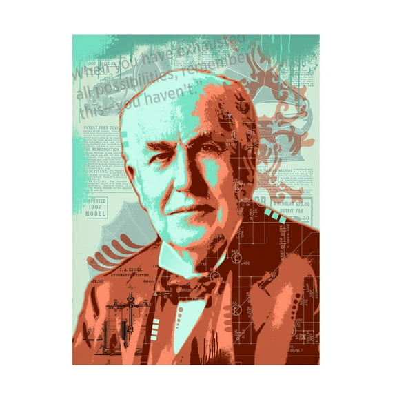 Canvas Wall Art - Dean Russo 'Edison' Wall Art for Living Room, Bedroom, or Office Décor by Trademark Fine Art - 14 x 19 Inches